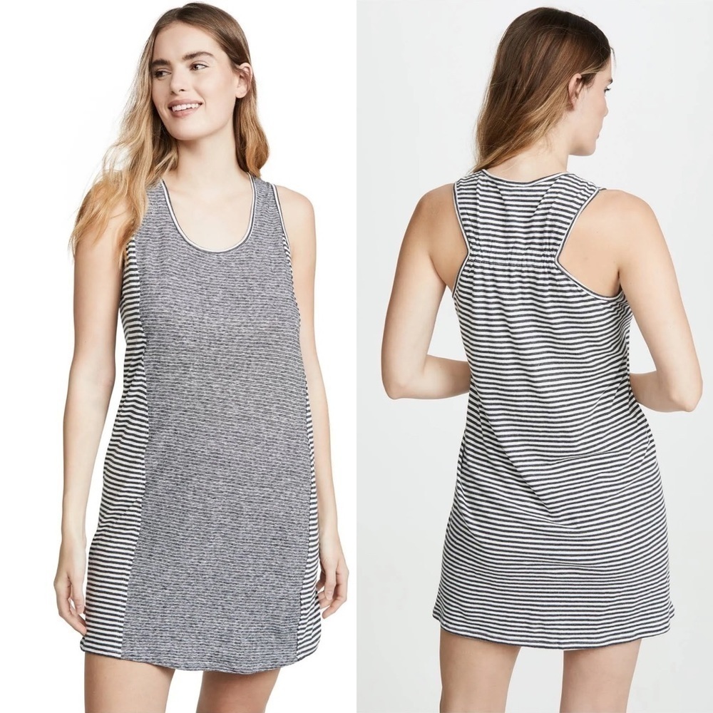 Splendid Canal Stripe Tank Dress Coverup in‎ Black & White, Size XS